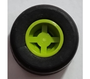 LEGO Lime Small Wheel With Slick Tyre (Round Hole)