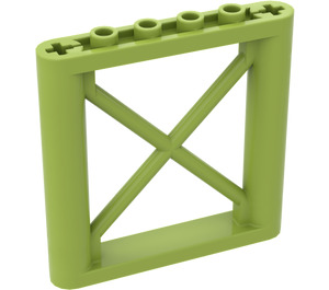 LEGO Lime Support 1 x 6 x 5 Girder Rectangular (64448)