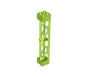 LEGO Limoen Support 2 x 2 x 10 Draagbalk Driehoekig Verticaal (Type 3 - 3 staanders, 2 secties) (58827)