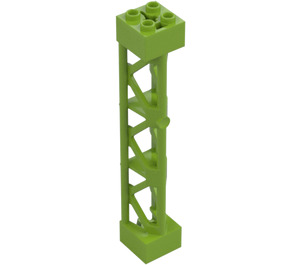 LEGO Lime Support 2 x 2 x 10 Girder Triangular Vertical (Type 4 - 3 Posts, 3 Sections) (4687 / 95347)