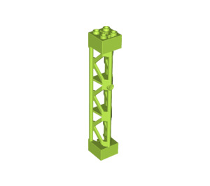 LEGO Limoen Support 2 x 2 x 10 Draagbalk Driehoekig Verticaal (Type 4 - 3 staanders, 3 secties) (4687 / 95347)