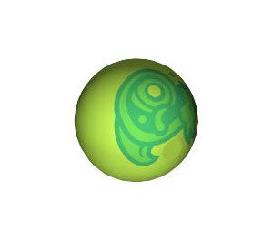 LEGO Lime Technic Ball with Green Swirls (18384 / 107311)