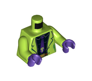 LEGO Lime The Riddler with Lime Suit and Hat Minifig Torso (973 / 76382)