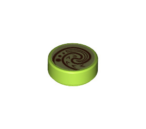 LEGO Lime Tile 1 x 1 Round with Wave Curl (29767 / 98138)