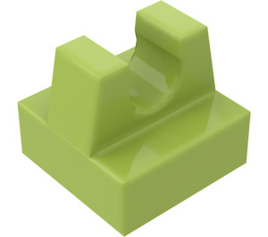 LEGO Lime Flise 1 x 1 med klip (Ingen udskåring i midten) (2555 / 12825)