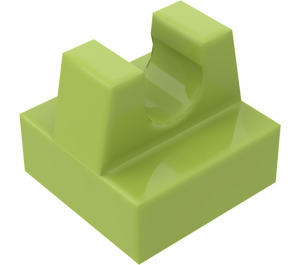 LEGO Limette Fliese 1 x 1 mit Clip (Kein Schnitt in der Mitte) (2555 / 12825)
