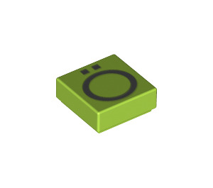LEGO Lime Tile 1 x 1 with Letter Ö with Groove (13449 / 51475)