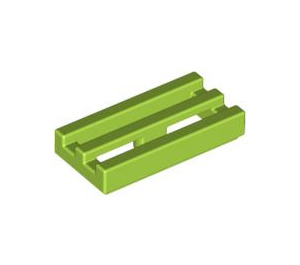 LEGO Lime Tile 1 x 2 Grille (with Bottom Groove) (2412 / 30244)