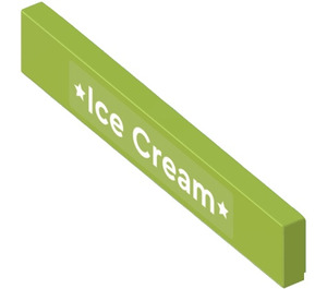 LEGO Lime Tile 1 x 6 with ‘* Ice Cream *’ Sticker (6636)