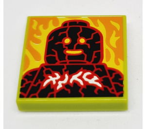 LEGO Limette Fliese 2 x 2 mit BeatBit Album Abdeckung - Lava Minifigur mit Nut (3068)