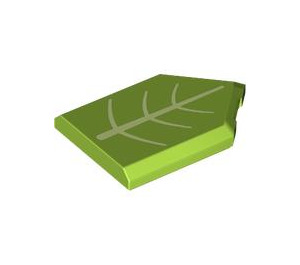 LEGO Lime Tile 2 x 3 Pentagonal with Leaf (22385 / 102742)