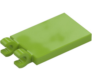 LEGO Lime Tile 2 x 3 with Horizontal Clips (Thick Open 'O' Clips) (30350 / 65886)