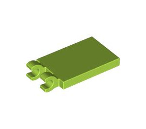 LEGO Lime Tile 2 x 3 with Horizontal Clips (Thick Open 'O' Clips) (30350 / 65886)
