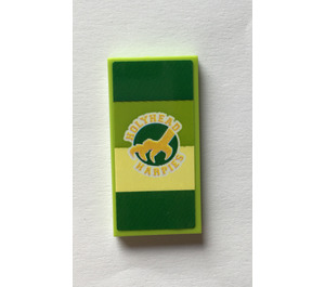 LEGO Lime Tile 2 x 4 with Holyhead Harpies Logo Sticker (87079)