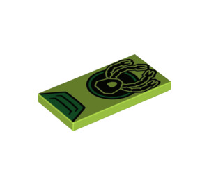 LEGO Lime Tile 2 x 4 with spider (45956 / 87079)