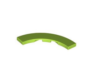 LEGO Lime Tile 4 x 4 Curved Corner with Cutouts (3477 / 27507)