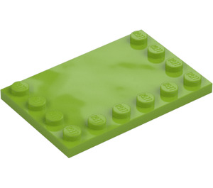 LEGO Lime Tile 4 x 6 with Studs on 3 Edges (6180)