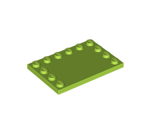 LEGO Lime Tile 4 x 6 with Studs on 3 Edges (6180)