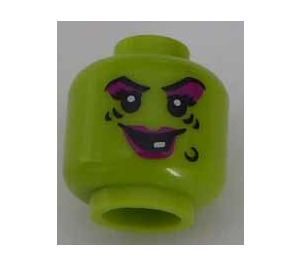 LEGO Lime Wacky Witch Head (Recessed Solid Stud) (3626)