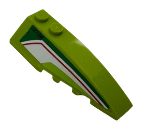 LEGO Lime Wedge 2 x 6 Double Right with 'RETOUR' and Red and White Stripes Sticker (5711)