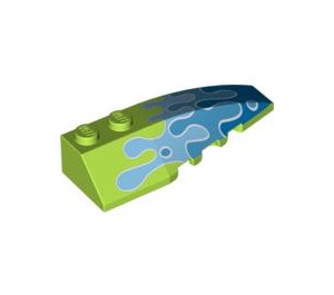 LEGO Lime Wedge 2 x 6 Double Right with Water Splash (41747 / 88207)
