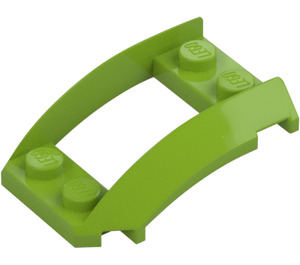 LEGO Lime Cuneo 4 x 3 Curvo con 2 x 2 Ritaglio (47755)