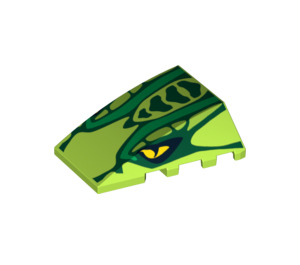 LEGO Lime Wedge 4 x 4 Triple Curved without Studs with Snake Head (47753)