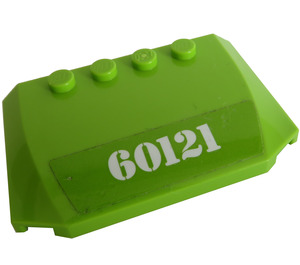 LEGO Lime Kile 4 x 6 Buet med "60121" Klistremerke (52031)