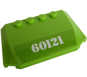 LEGO Chaux Coin 4 x 6 Incurvé avec "60121" Autocollant (52031)