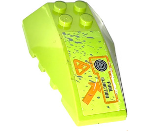 LEGO Lime Wedge 6 x 4 Triple Curved with 'FUEL INJECTION', Splatters and Arrow Sticker (43712)