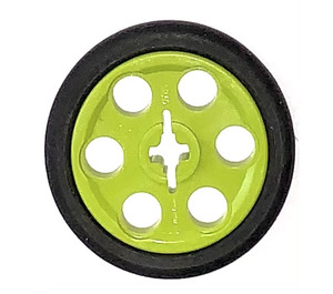LEGO Lime Wedge Belt Wheel with Tire for Wedge-Belt Wheel/Pulley