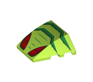 LEGO Lime Wedge Curved 3 x 4 Triple with Snake Red Eyes (36819 / 64225)