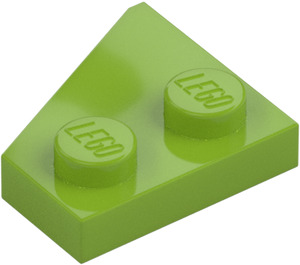 LEGO Lime Kile Plade 2 x 2 Vinge Højre (24307)