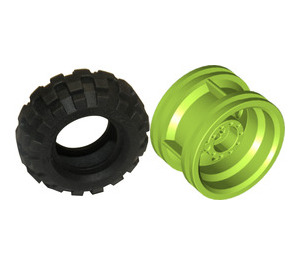 LEGO Lime Wheel Rim Ø30 x 20 with No Pinholes, with Reinforced Rim with Tyre Balloon Wide Ø56 X 26
