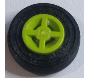 LEGO Lime Wheel Rim Ø8 x 6.4 without Side Notch with Tire Ø 14mm x 4mm Smooth Old Style