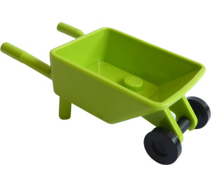 LEGO Lime Wheelbarrow with Black Trolley Wheels