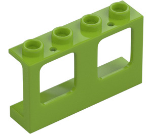 LEGO Limette Fensterrahmen 1 x 4 x 2 mit hohlen Noppen (61345)