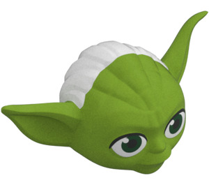 LEGO Limoen Yoda Hoofd met Gebogen Oren en Wit Haar (104321)