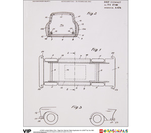 LEGO Limited Edition Print – Page aus German Patent Application für Toy Auto, 1963 (5006006)