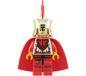 LEGO Lion King mit Chrome Gold Krone, rot Feder und rot Umhang (Lego Chess King) Minifigur