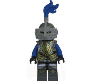 LEGO Lion Knight, Armor with Lion Shield, Blue Plume, Helmet with Visor, Angry Look Minifigure