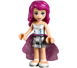 LEGO Livi, Vlak Zilver Layered Skirt, Wit Top minifiguur