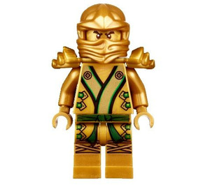 LEGO Lloyd - Golden Ninja med Skulderrustning og Gold Hode Minifigur