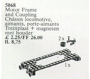 LEGO Locomotive Base Platte mit Couplings (Motor Rahmen) 5068
