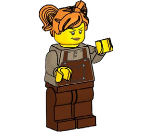 LEGO Logging Railway Woman - Orange Hair Minifigure