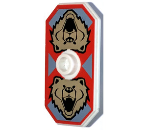 LEGO Long Octagonal Shield with Bear Head (48494 / 49279)