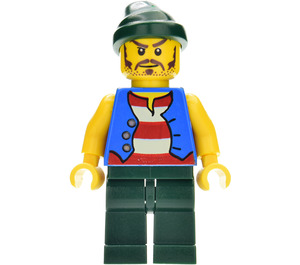 LEGO Loot Island Pirát s Modrá Vesta Minifigurka