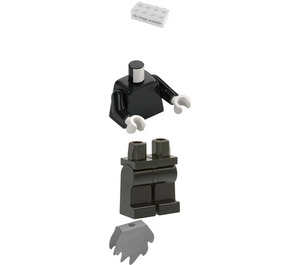 LEGO Lord Voldemort Minihahmo kanssa Glow in the Dark Green Head ja Medium Stone Grey Cape