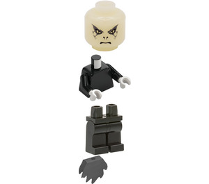 LEGO Lord Voldemort Minifigurka z głową świecącą w ciemności i peleryną Dark Stone Gray