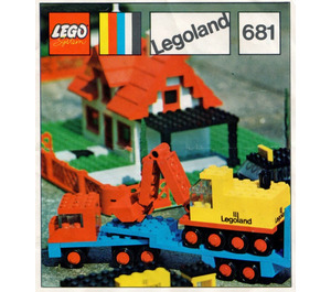 LEGO Low loader met 4 Wiel excavator 681